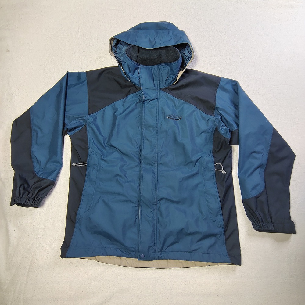 VTG Patagonia Flux Jacket 83260 S00 Blue Mesh Lined Hooded Shell Mens Medium M‎